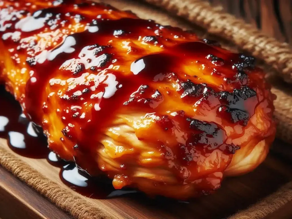 BBQ chicken drumsticks with caramelized sauce.