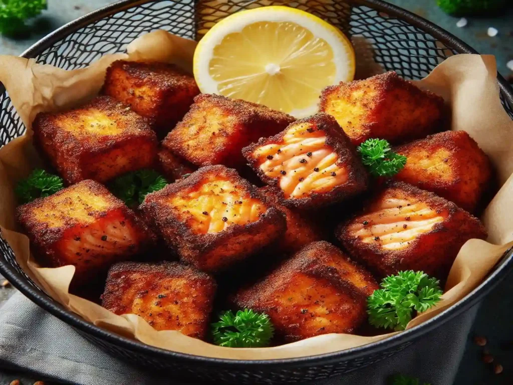 Blackened Air Fryer Salmon Bites