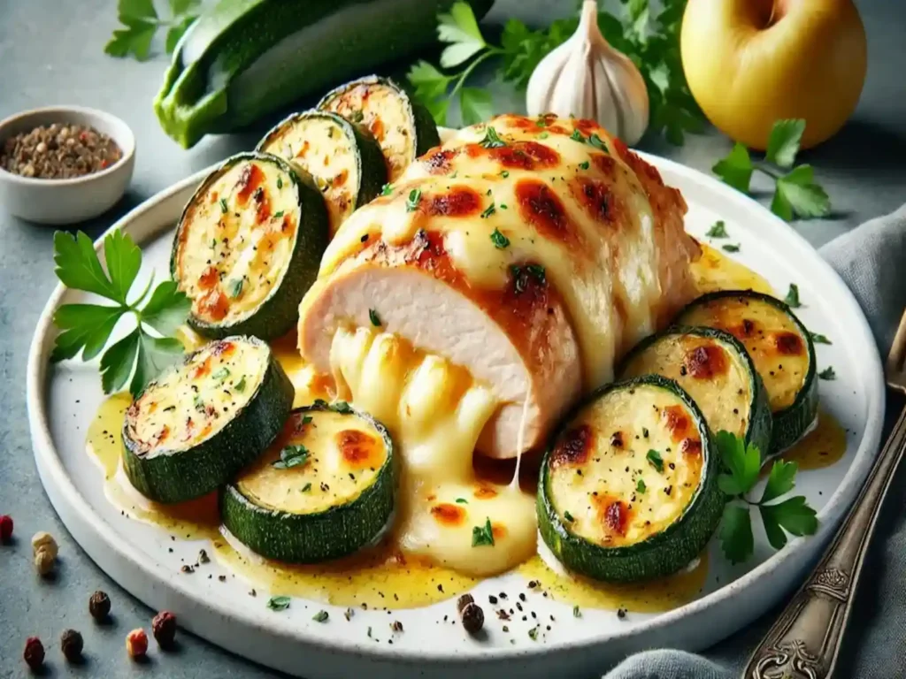 Cheesy Stuffed Chicken Breast with Zucchini