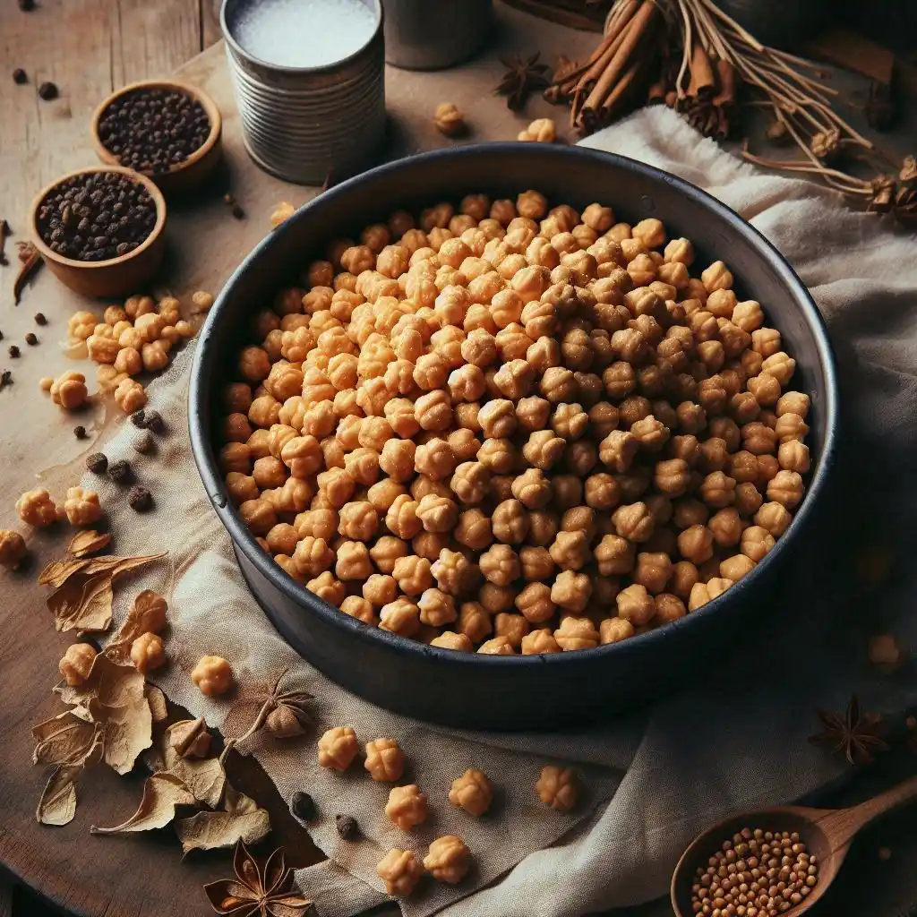 Chickpeas being dried with a paper towel before air frying on a kitchen countertop.