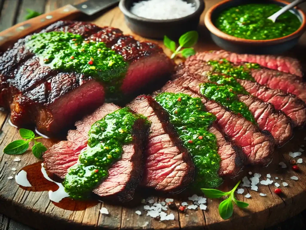 Grilled Flank Steak with Homemade Chimichurri