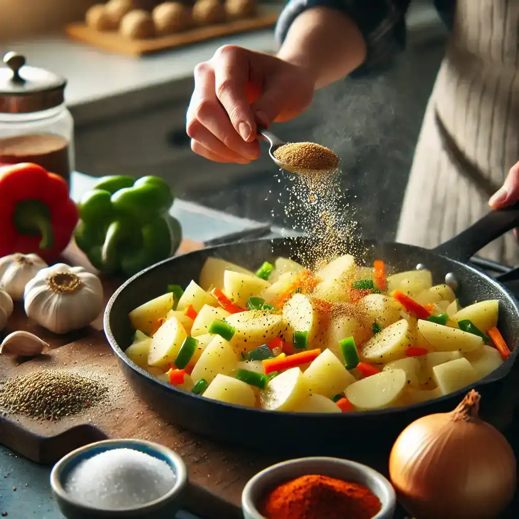 adding chopped potatoes 