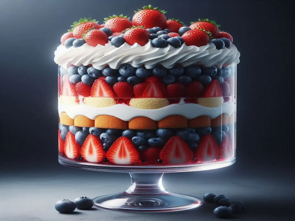 Red, White and Blueberry Trifle